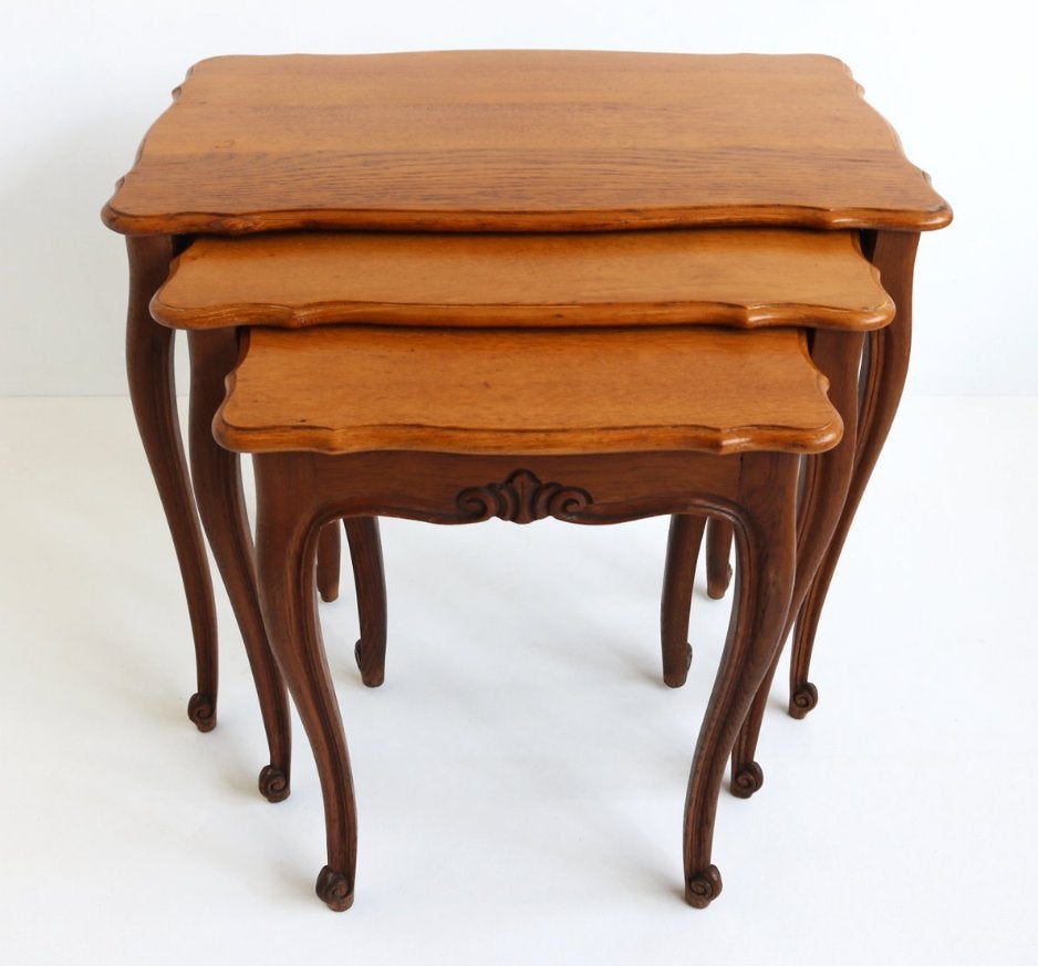 Louis XV Stijl Nesttafels, jaren 60, Set van 3, Antiek en Kunst, Ophalen of Verzenden