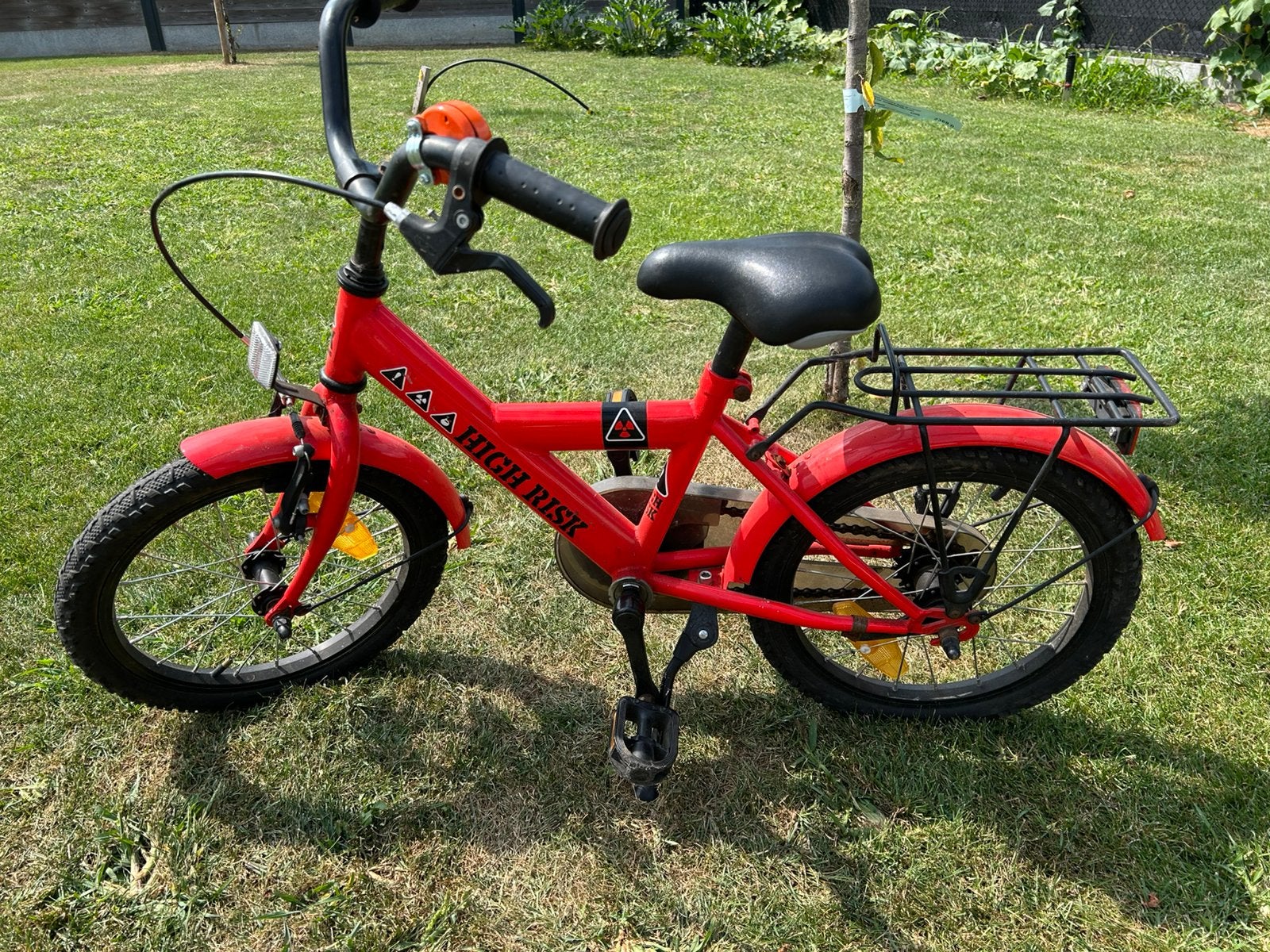 Kinderfiets “High Risk” – 16 inch – rood, Fietsen en Brommers, Fietsen | Kinderfietsjes, Ophalen, Gebruikt, Terugtraprem, 16 tot 20 inch
