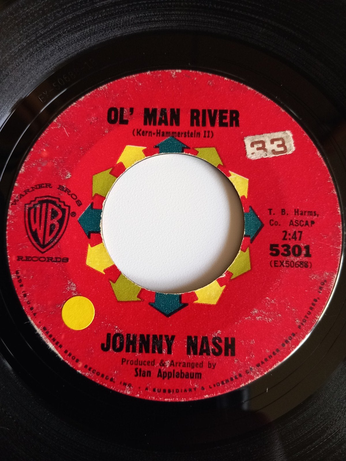 JOHNNY NASH. OL MAN RIVER .POPCORN USA  45T