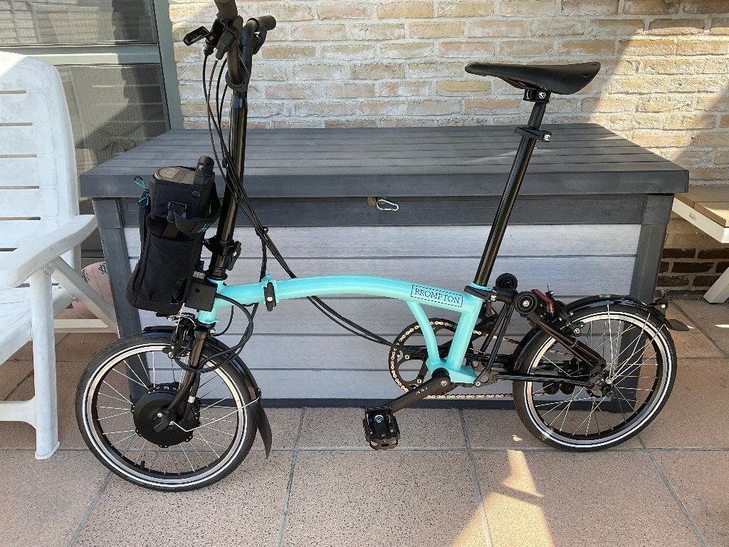 Mini fiets Brompton Electric, Fietsen en Brommers, Fietsen | Vouwfietsen, Zo goed als nieuw, Brompton, Totaal opvouwbaar, Velgrem