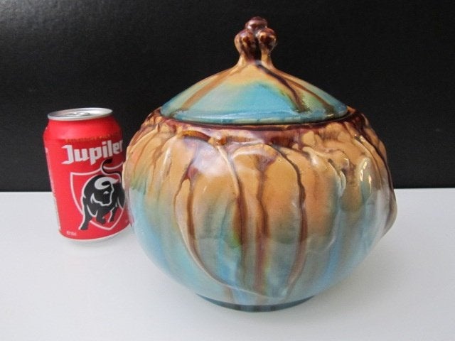 Tabakspot met deksel - prachtige kleuren - perfecte staat, Antiek en Kunst, Ophalen of Verzenden