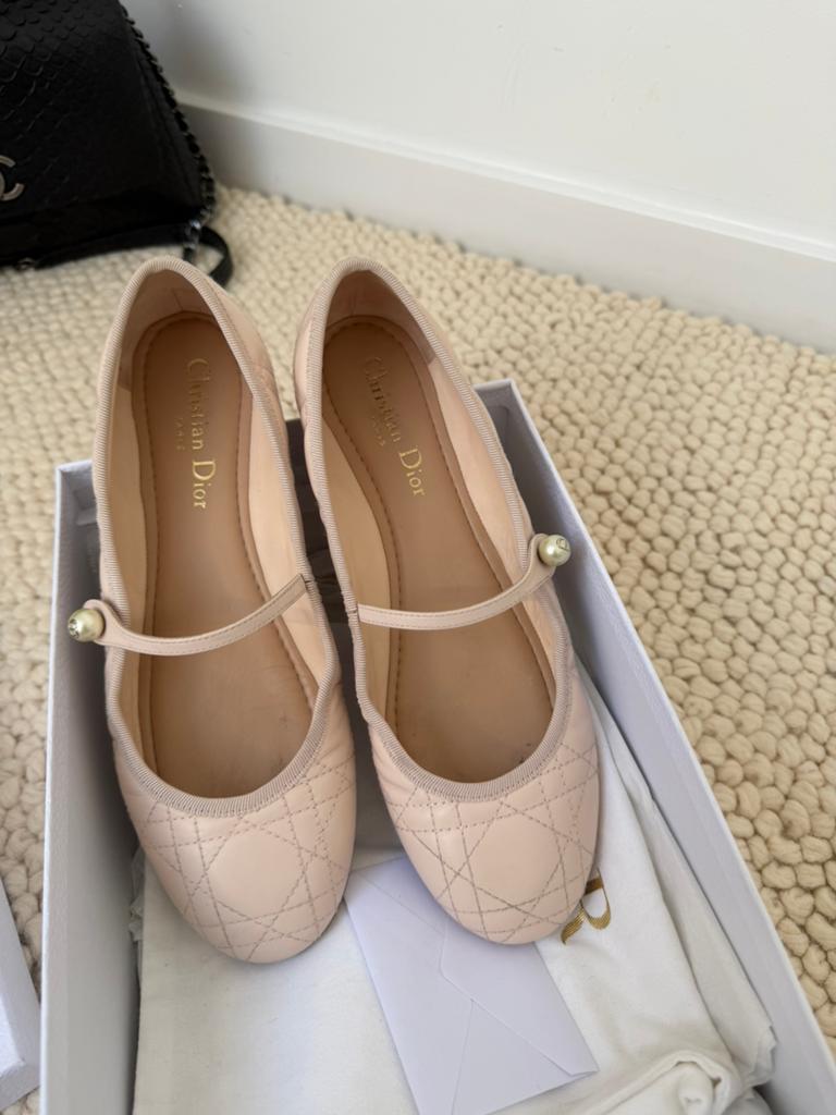 Chaussure Christian Dior Cannage, Kleding | Dames, Schoenen, Zo goed als nieuw, Roze, Ballerina's, Ophalen of Verzenden