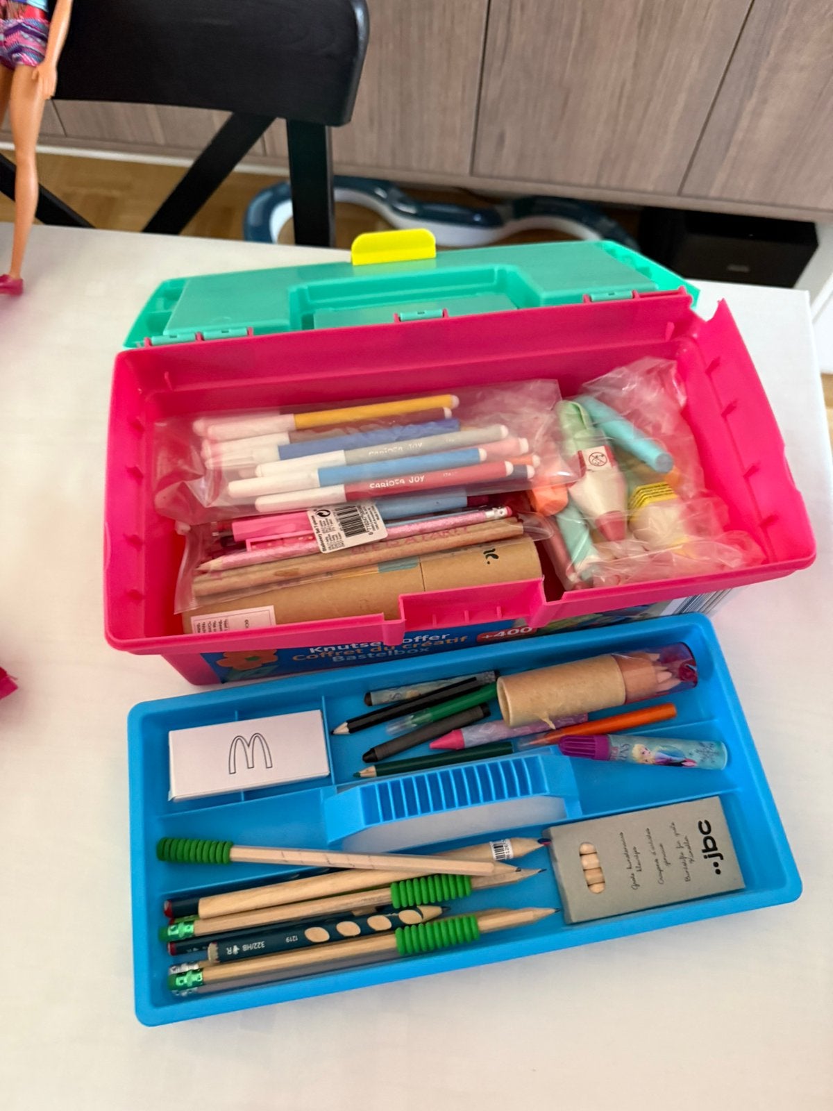 3 boxen met kleurpotloden , stiften, Hobby en Vrije tijd, Ophalen of Verzenden, Gebruikt, Potlood of Stift