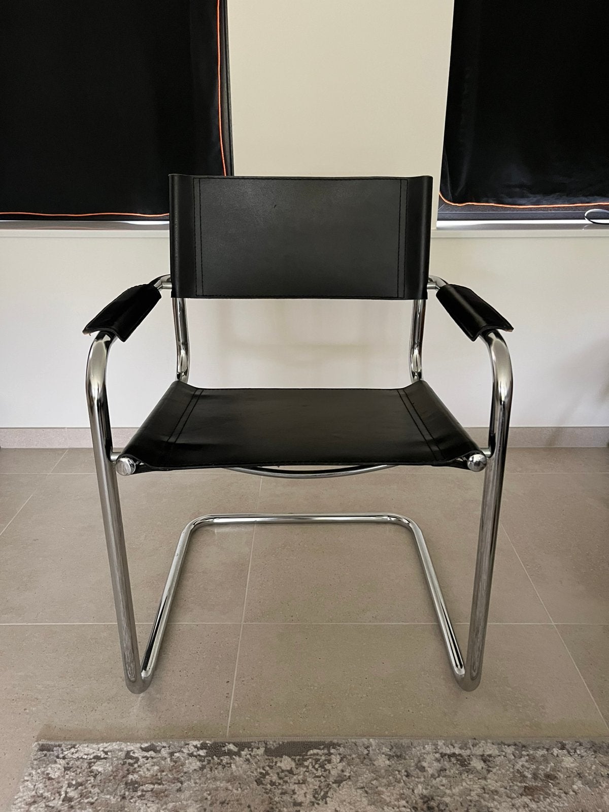 Stoel buisframe zwart, Huis en Inrichting, Stoelen, Ophalen, Gebruikt, Zwart, Eén