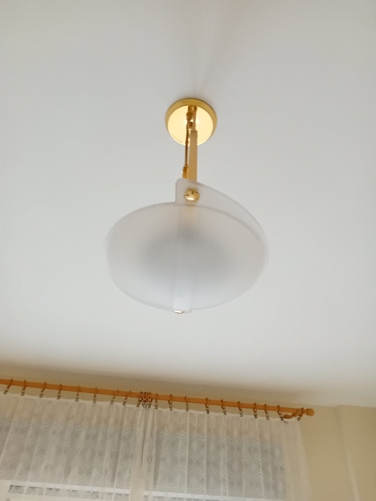 Luminaire année 80 plaquè or., Maison & Meubles, Enlèvement, Utilisé, Verre, Autres culots
