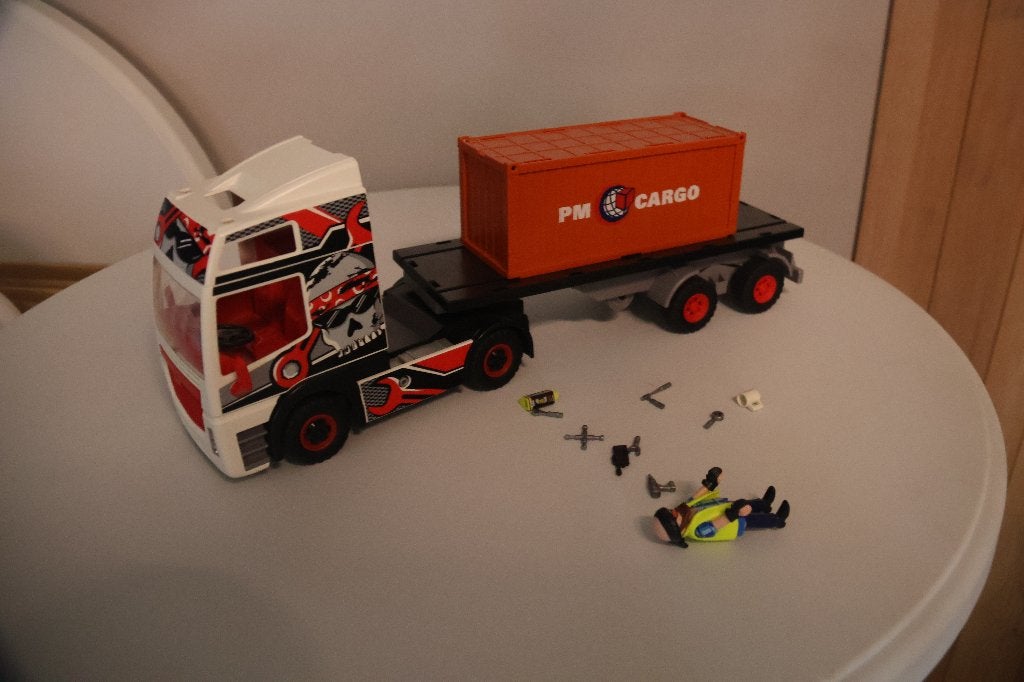 Playmobil Cargo Vrachtwagen met Container, Ophalen, Gebruikt, Complete set, Voertuig
