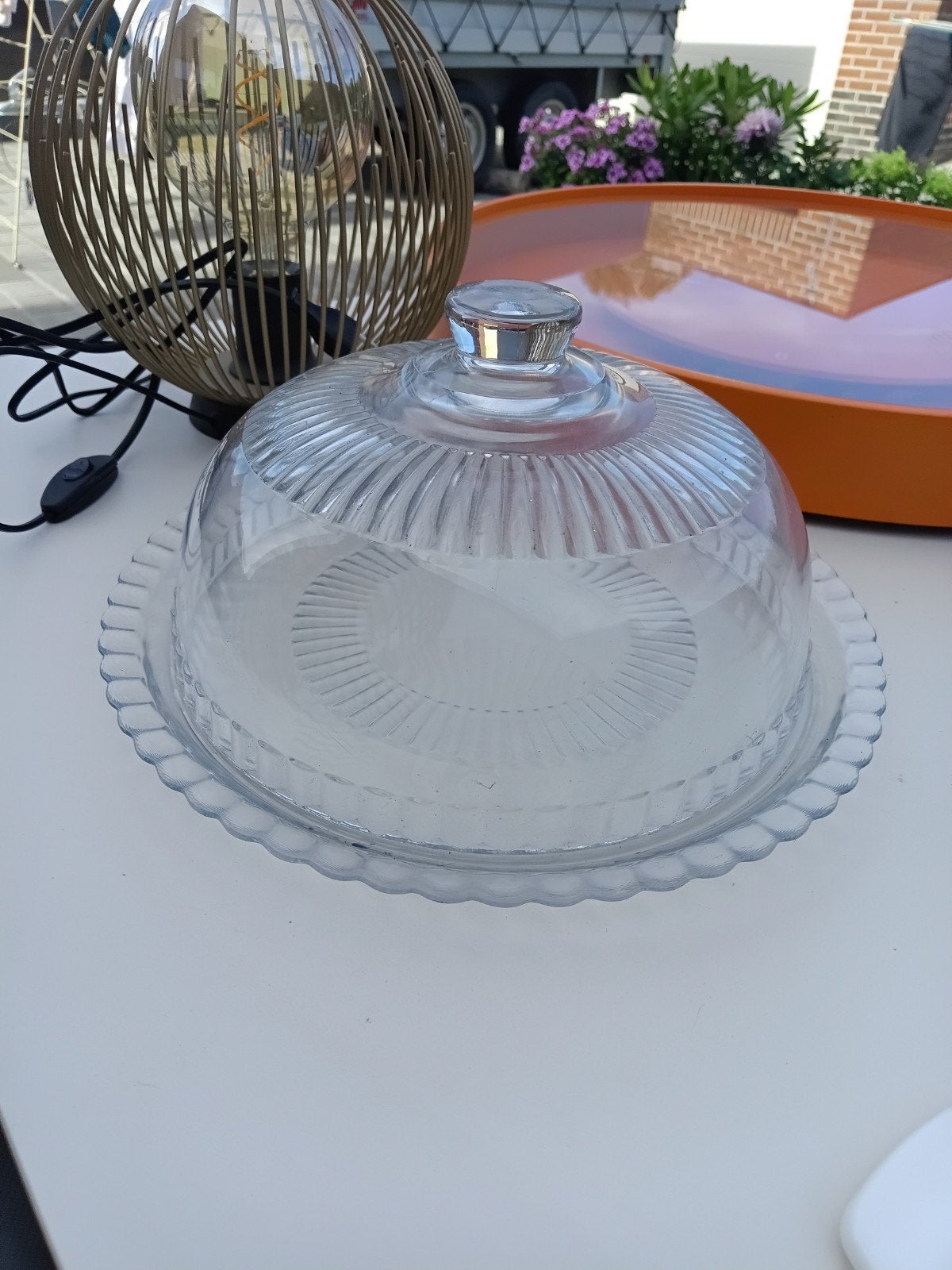 Glazen taart/kaas schotel en vintage kommetjes, Huis en Inrichting, Ophalen