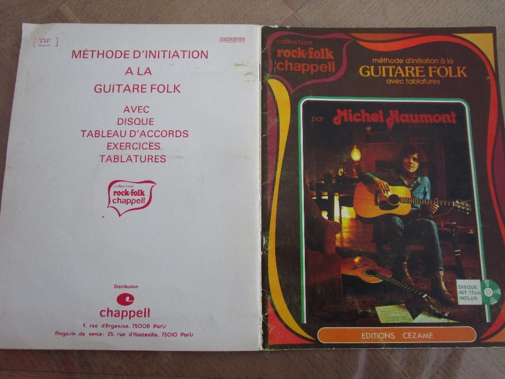 Guitare manuels + 1 disque + 2 cassettes vidéo et 2 audio, Enlèvement, Utilisé, Guitare Western ou Guitare Folk
