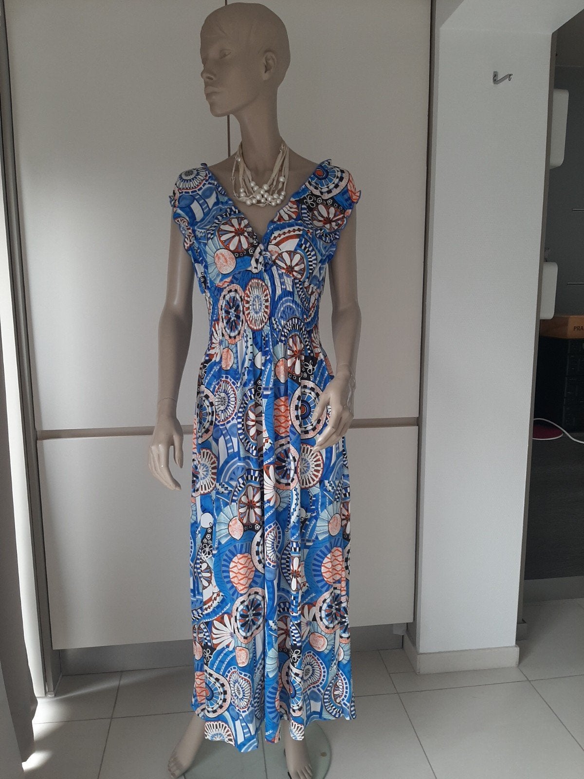 robe d'été maxi, neuve, Enlèvement ou Envoi, Taille 36 (S), Bleu