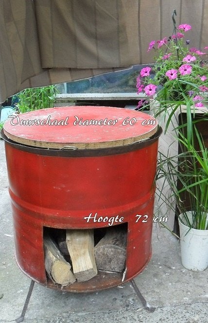 BBQ   Barbeque  ton  met  vuurschaal  én  rooster, Tuin en Terras, Houtskoolbarbecues, Ophalen