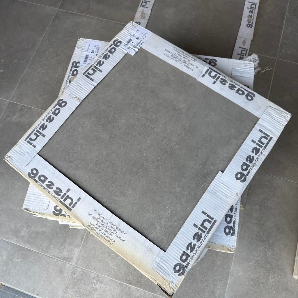 À vendre : carrelage Gazzini Fusion Grigio Rett 60x60 cm, Ophalen, 60 cm of meer, 60 cm of meer, Nieuw