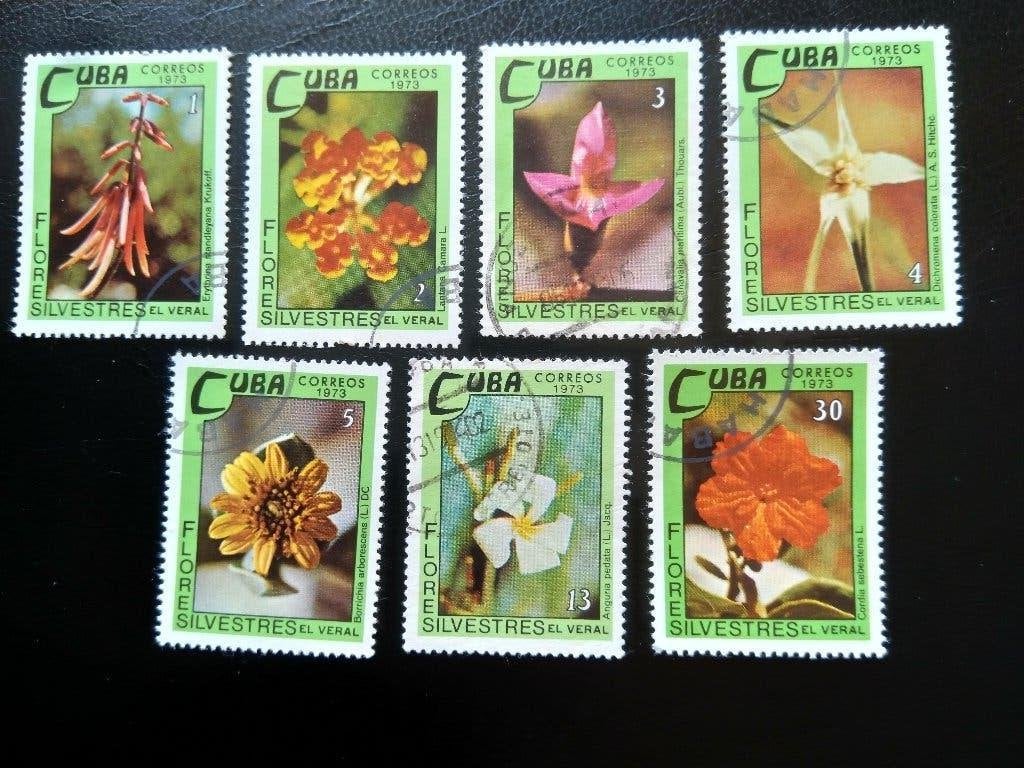 Bloemen, Cuba 1973, Verzenden, Gestempeld, Dier of Natuur