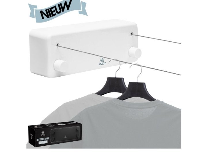 Clothesline Fil extensible avec âme en acier - 8,4 m, blanc, Jardin & Terrasse, Sèche-linge & Lave-linge, Enlèvement ou Envoi