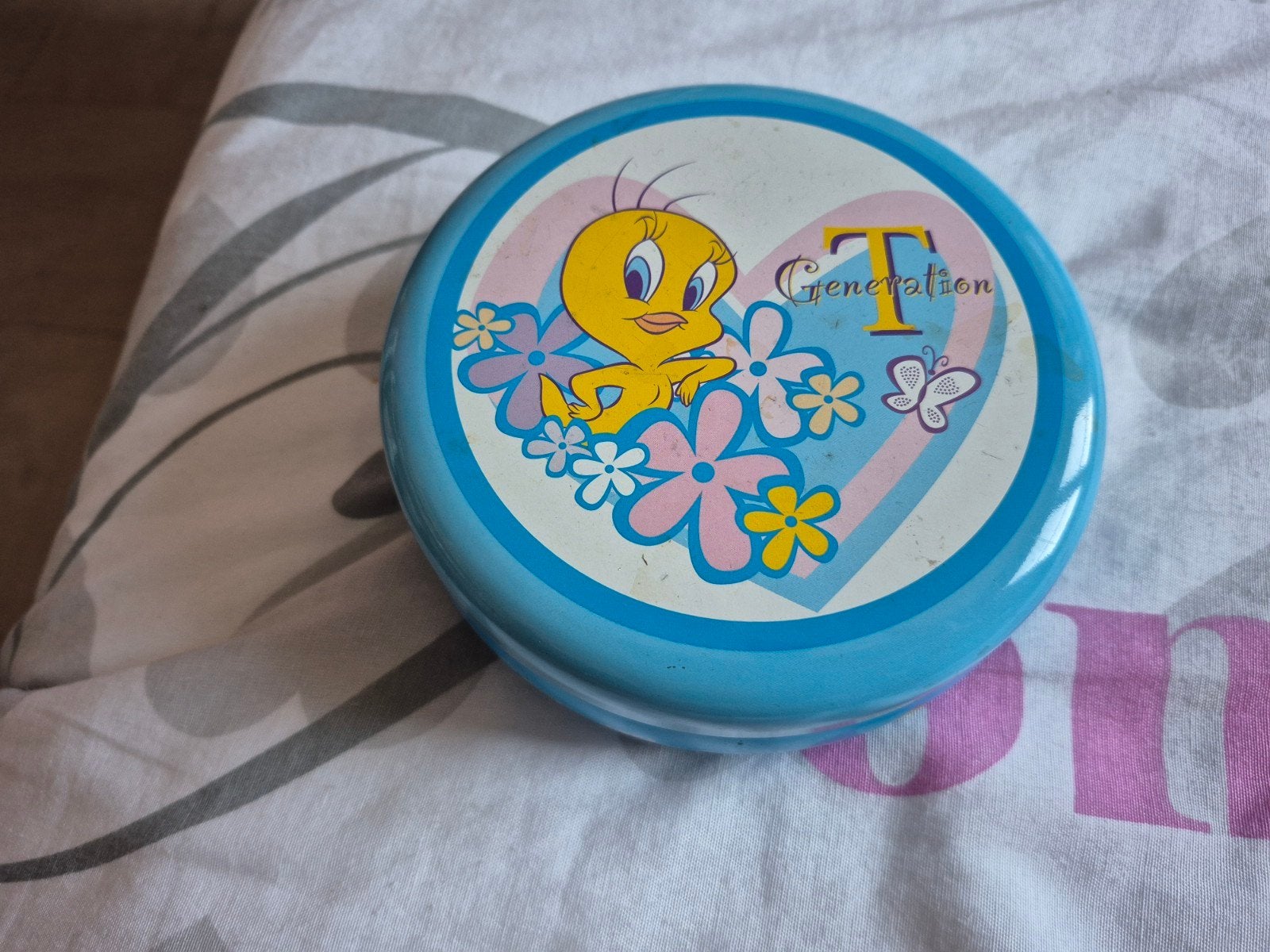 tweety vintage leeg doosje 15cm, Ophalen of Verzenden