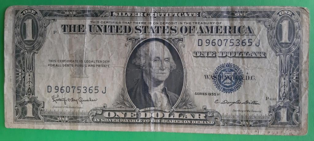 Billet 1$ américain  1935 avec défaut impression, Ophalen of Verzenden