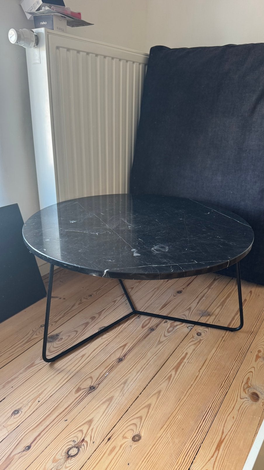 Salontafel zwart marmer rond 70cm diameter, Huis en Inrichting, Ophalen, Gebruikt, Rond