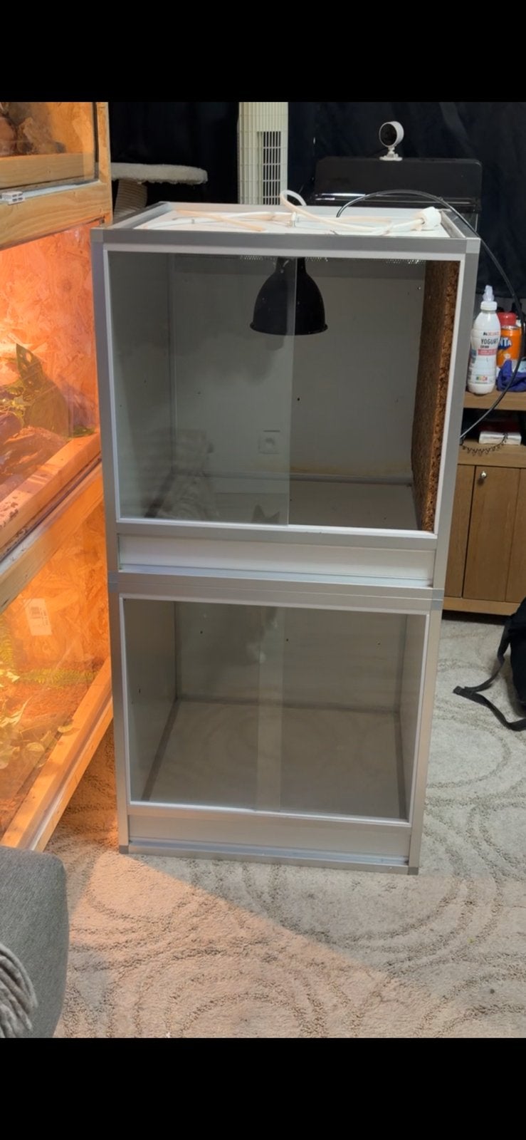 2x stapelbaar trespa terrarium., Ophalen, Zo goed als nieuw