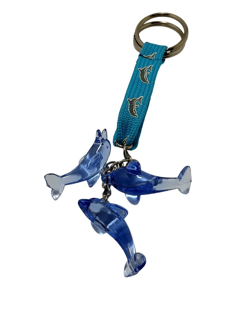 Porte clé Triple dauphin vintage 1980-1990, Enlèvement, Utilisé, Animal et Nature