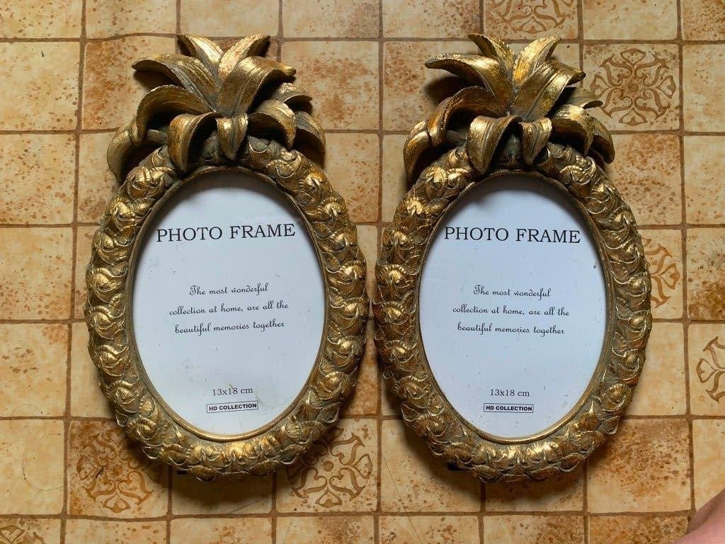 Set van 2 gouden ananas fotolijsten 13x18 cm, Ophalen, Nieuw