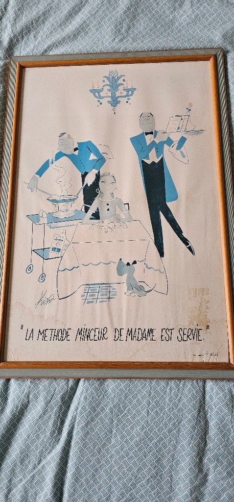 Lithographie Kiraz Methode minceur Madame est servie, Enlèvement