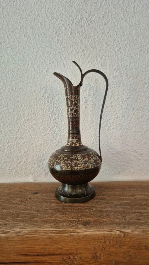 Sfeervolle Vintage Oosterse / Indiase Koperen Schenkkan, Ophalen of Verzenden, Koper