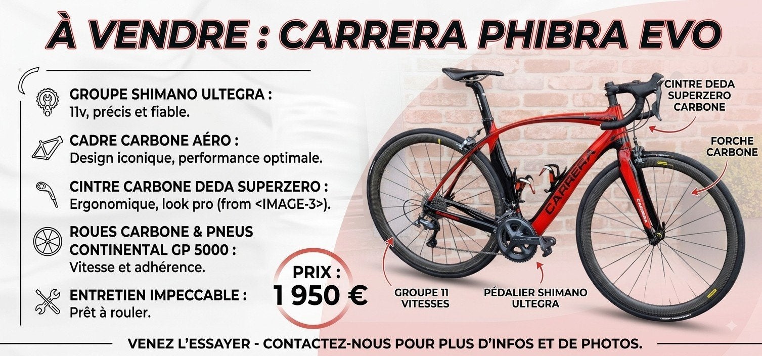 Superbe vélo Carrera full carbone, Vélos & Vélomoteurs, Enlèvement