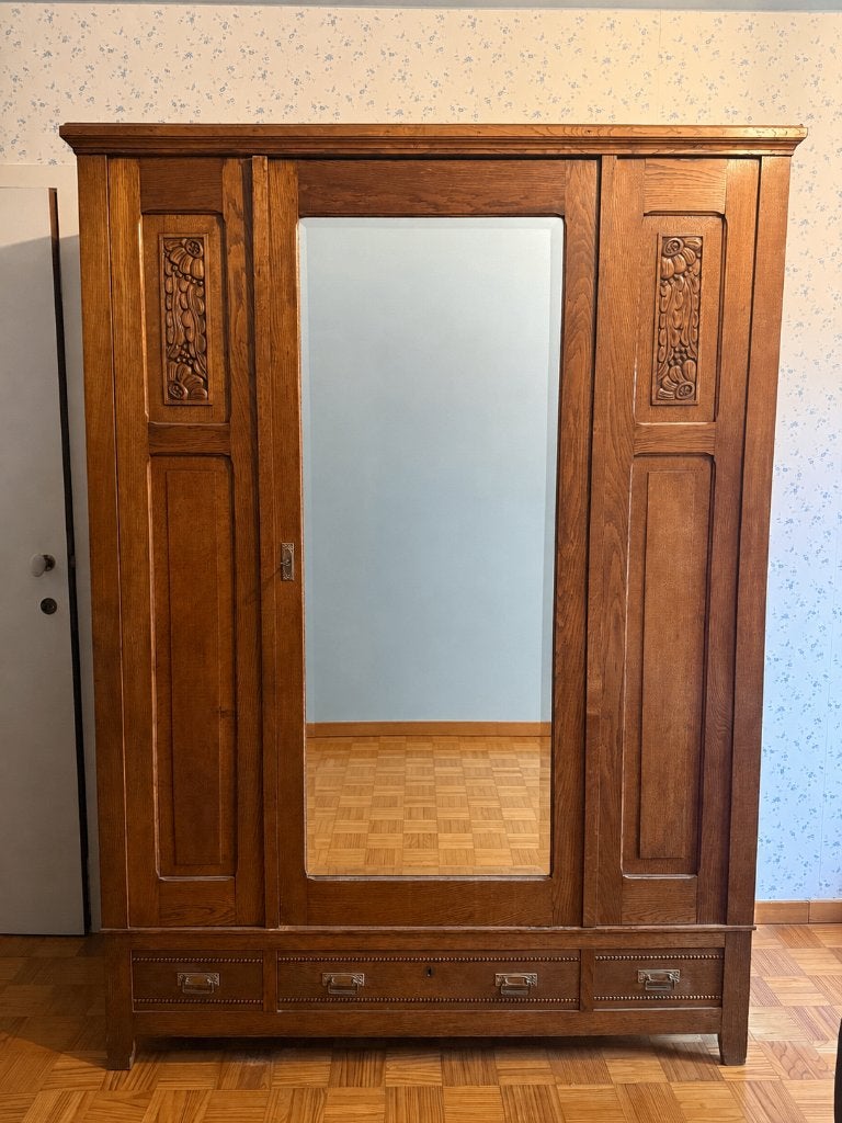 Mobilier Art Nouveau ancien en bois massif, Enlèvement