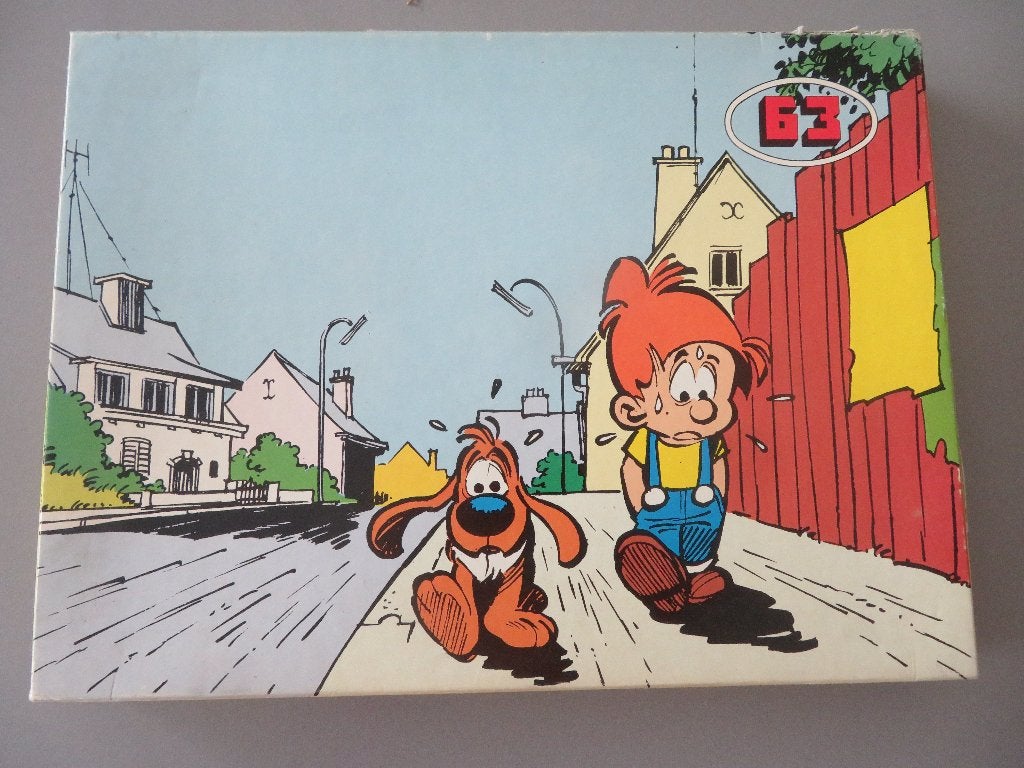 vintage puzzel 63 stuks Billie en Bollie stripfiguren, Verzamelen, Ophalen of Verzenden, Overige figuren, Zo goed als nieuw, Overige typen