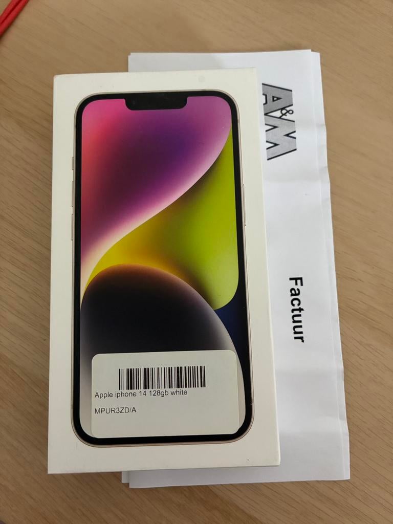 Witte iPhone 14 - 128 GB mét garantie, Ophalen, 128 GB, Wit, Zo goed als nieuw