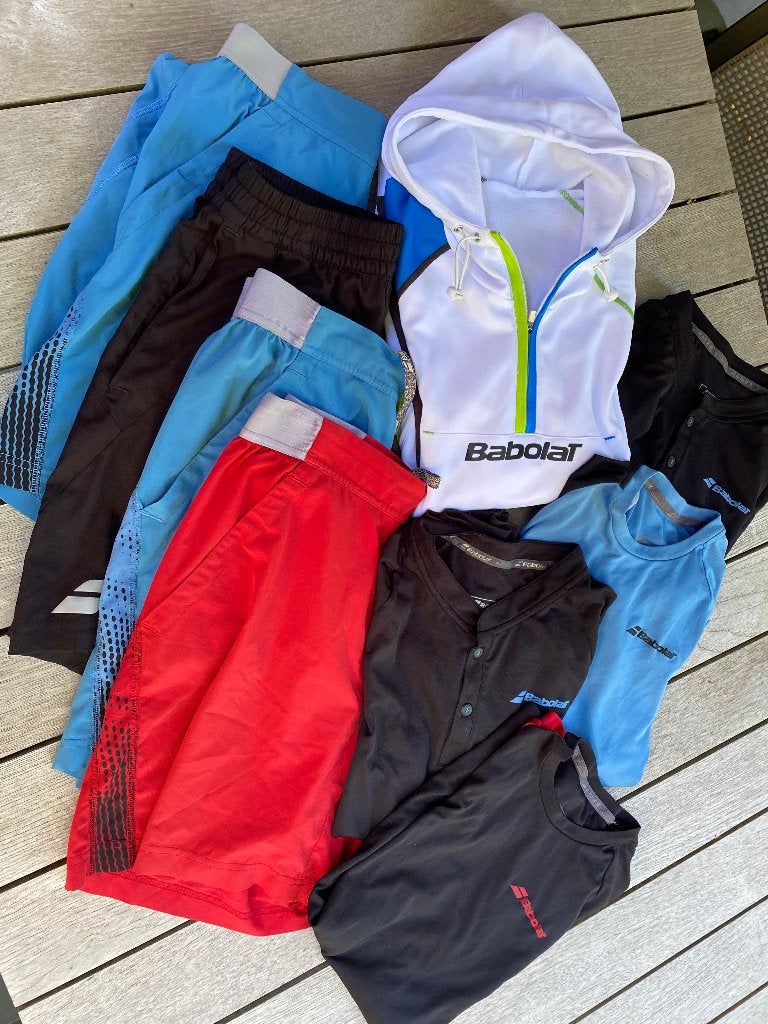 Set de sport pour homme BABOLAT : 9 pièces - S, Enlèvement ou Envoi, Sport de raquette, Multicolore, Taille 46 (S) ou plus petite