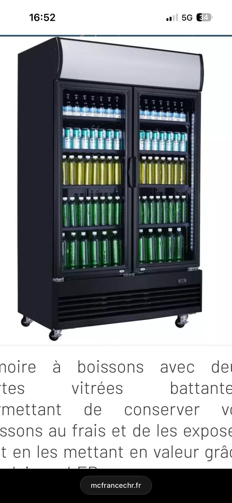 Réfrigérateur /Armoire à boissons professionnels, Electroménager, Neuf, Classe énergétique A ou plus économe, 160 cm ou plus, Enlèvement