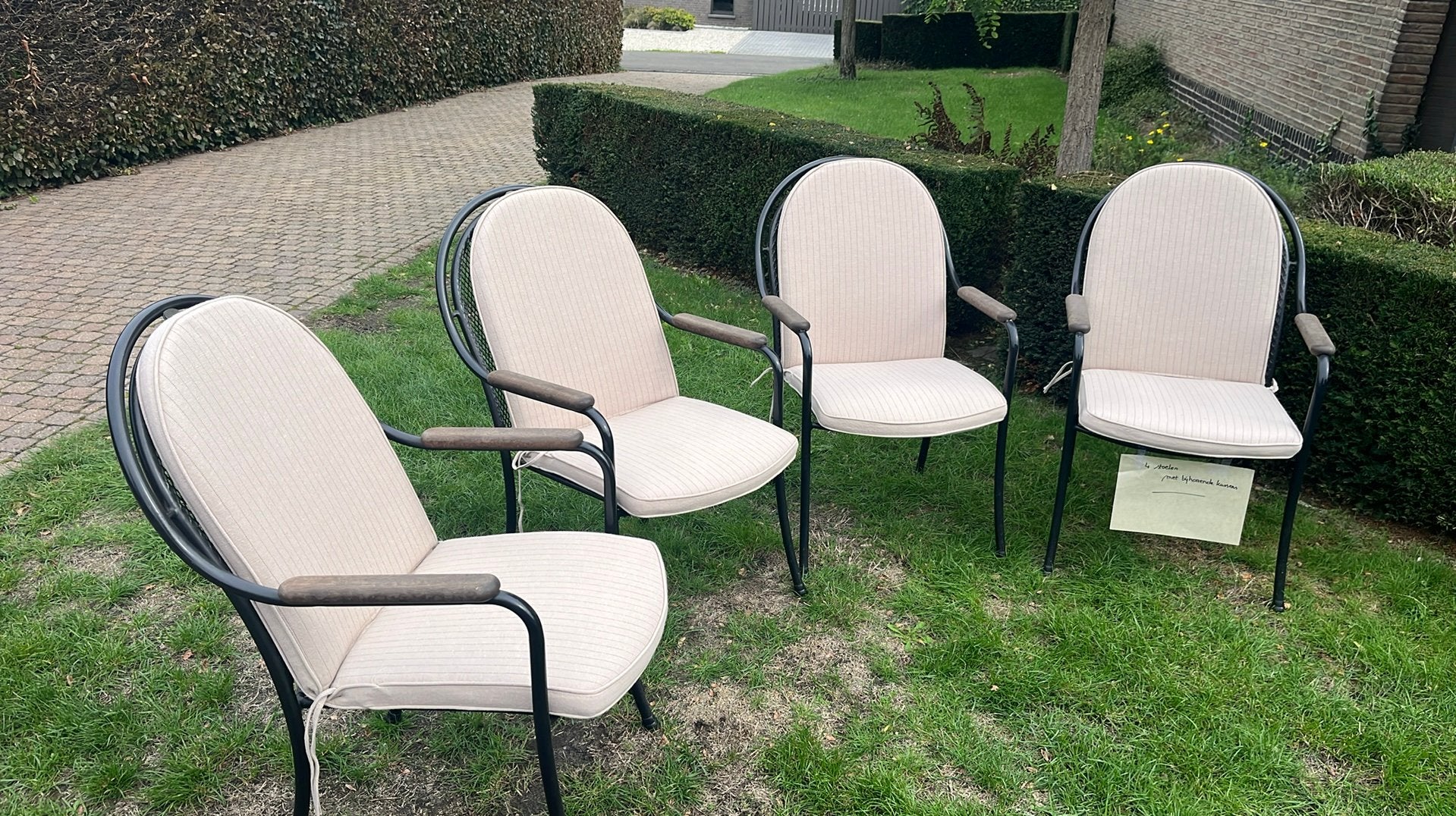 Tuinstoelen met kussens, Tuin en Terras, Ophalen, Zo goed als nieuw