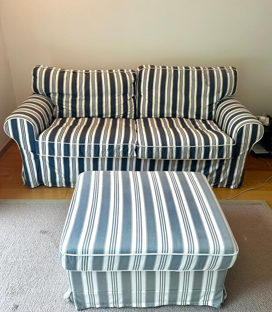 Zetelbed / slaapzetel met aparte poef – ideaal logeerbed, Huis en Inrichting, Slaapkamer | Slaapbanken, Gebruikt, 180 cm, 200 cm