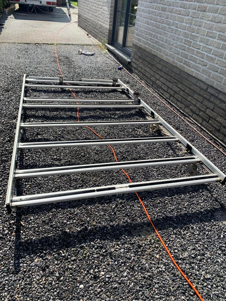 Dakdrager aluminium met ladder rollen, Ophalen, Zo goed als nieuw