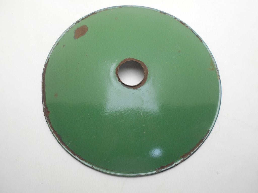 ancien abat jour industriel en métal, Enlèvement ou Envoi, Rond, Vert, Utilisé