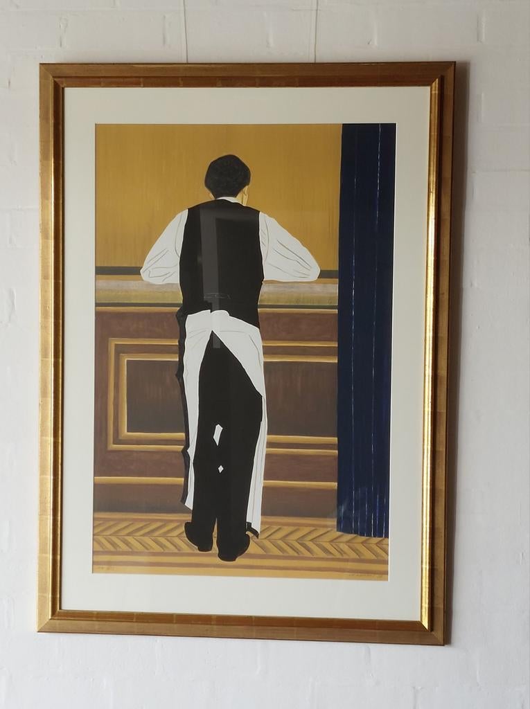 GERESERVEERD.Litho getekend Bruno Vekemans ´De dorpsherberg´, Antiek en Kunst, Ophalen
