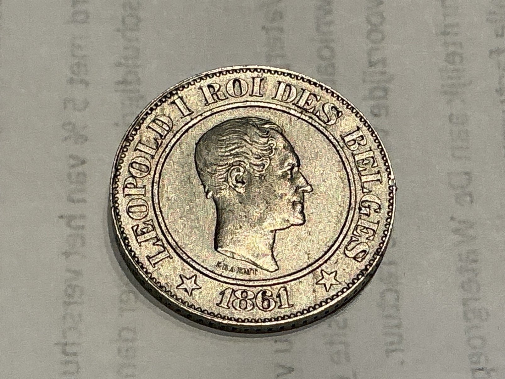 België 20 centimes 1861 prachtig, Ophalen of Verzenden