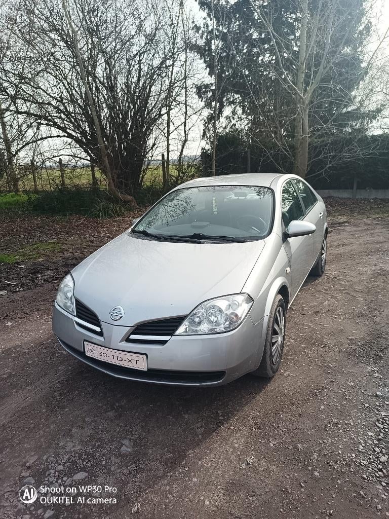 Nissan Primera 2006, Auto's, Nissan, Voorwielaandrijving, 4 deurs, Stof, Grijs
