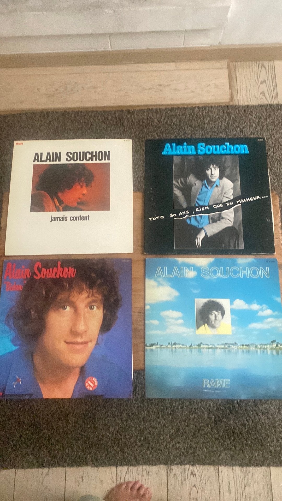4 stuks vinyl 33 toeren Alain Souchon, Cd's en Dvd's, Vinyl | Overige Vinyl, Ophalen, Gebruikt