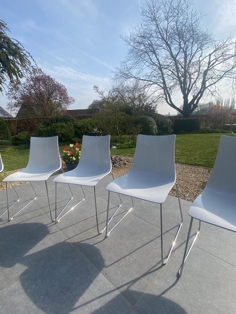 eettafel stoelen, Huis en Inrichting, Ophalen, Overige materialen, Gebruikt, Wit