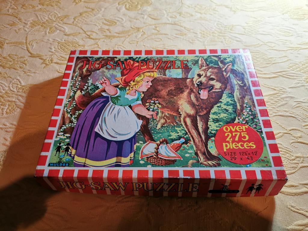 Vintage puzzel Roodkapje 60's 275 stukjes, Antiek en Kunst, Ophalen of Verzenden