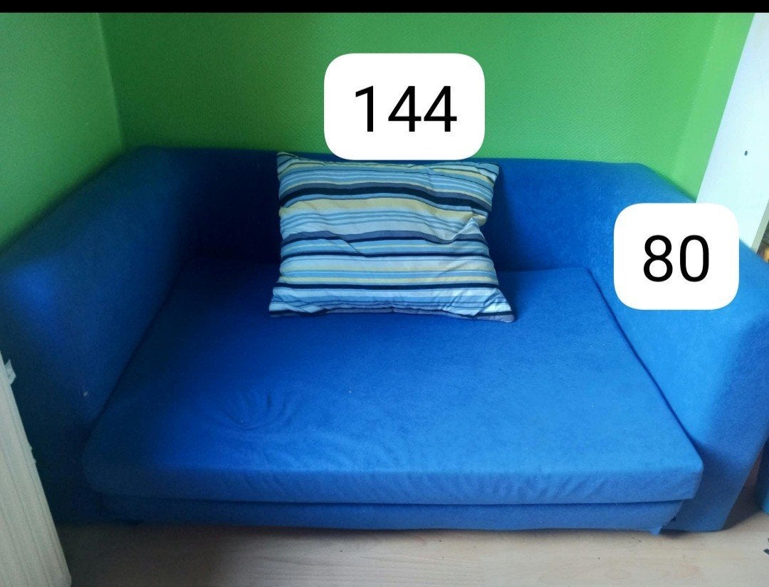 zetelbed gratis af te halen bredene, Huis en Inrichting, Slaapkamer | Slaapbanken, Ophalen, Gebruikt, Tweepersoons, Blauw