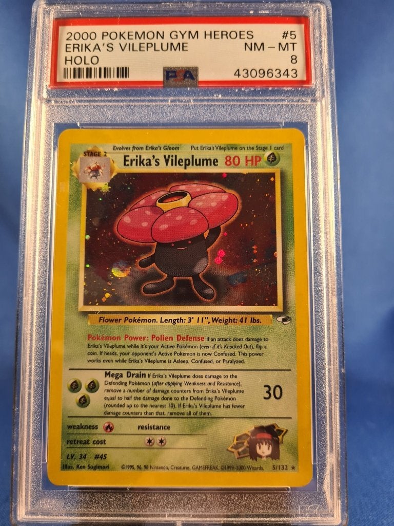 Erika's Vileplume 5/132 - Gym Heroes (PSA 8), Envoi, Utilisé
