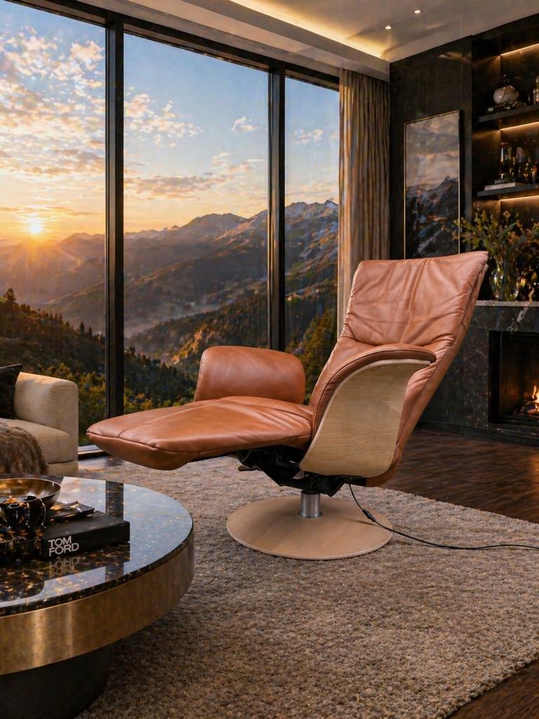 Zero Gravity E-Fauteuil van Goossens 2023, Huis en Inrichting, Ophalen of Verzenden, Leer