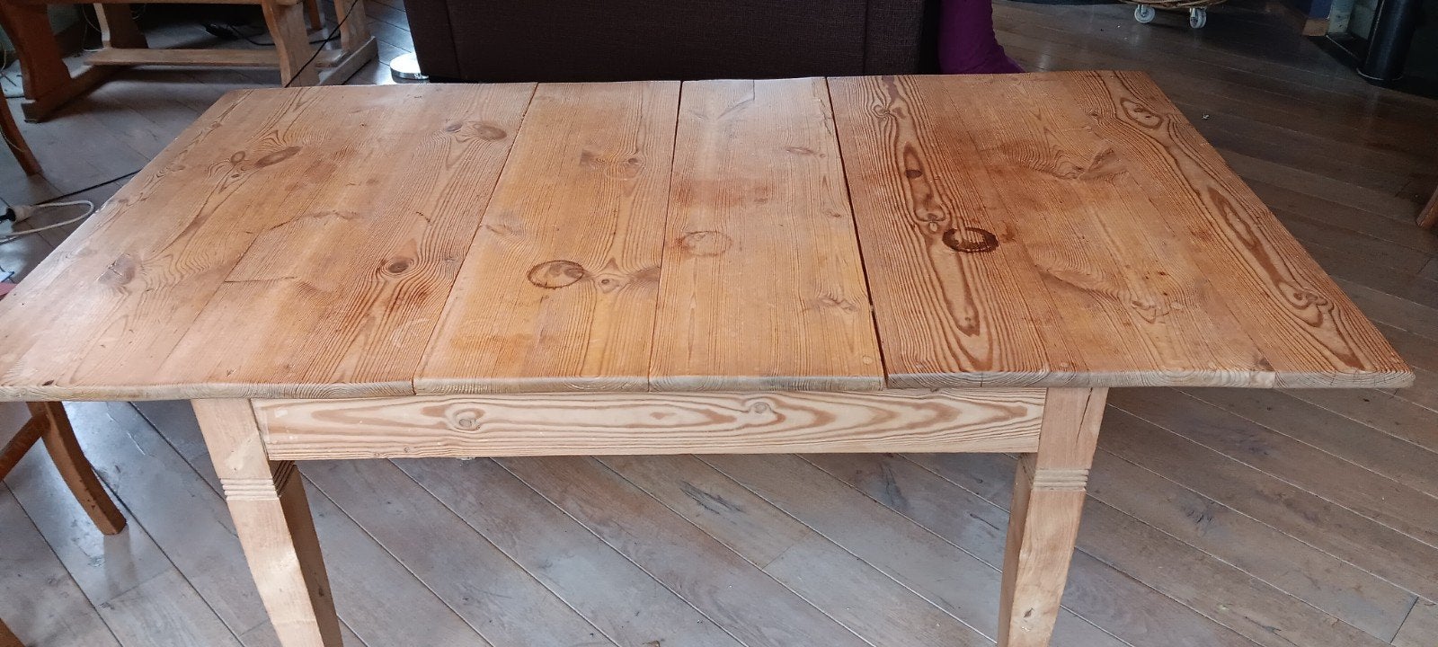 Table ancienne en pin, Maison & Meubles, Enlèvement, Utilisé, 50 à 100 cm, Rectangulaire