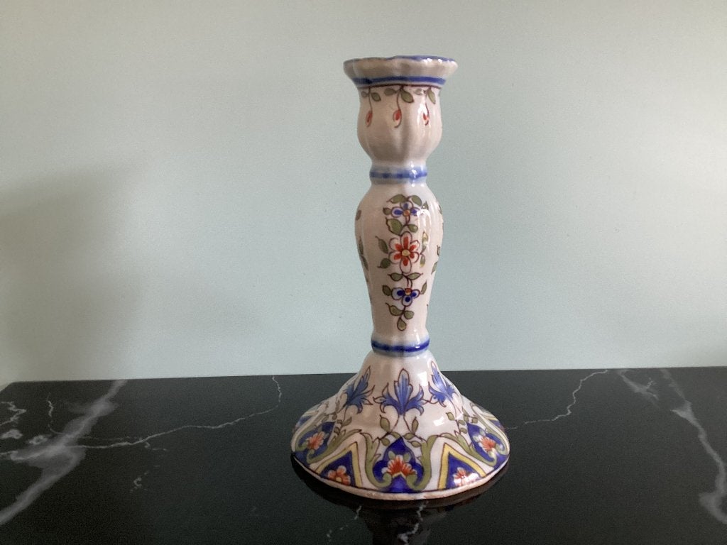 Kandelaar in steengoed Rouen Desvres. 044/Aa., Antiek en Kunst, Ophalen