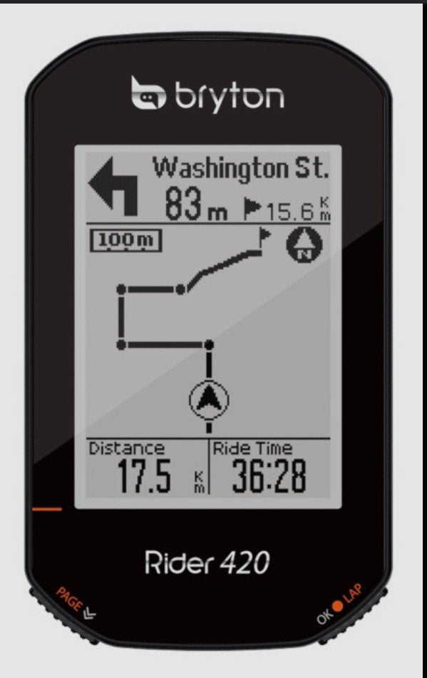 Bryton gps 420 fietscomputer inclusief hartslagband, Vélos & Vélomoteurs, Enlèvement ou Envoi, GPS, Comme neuf
