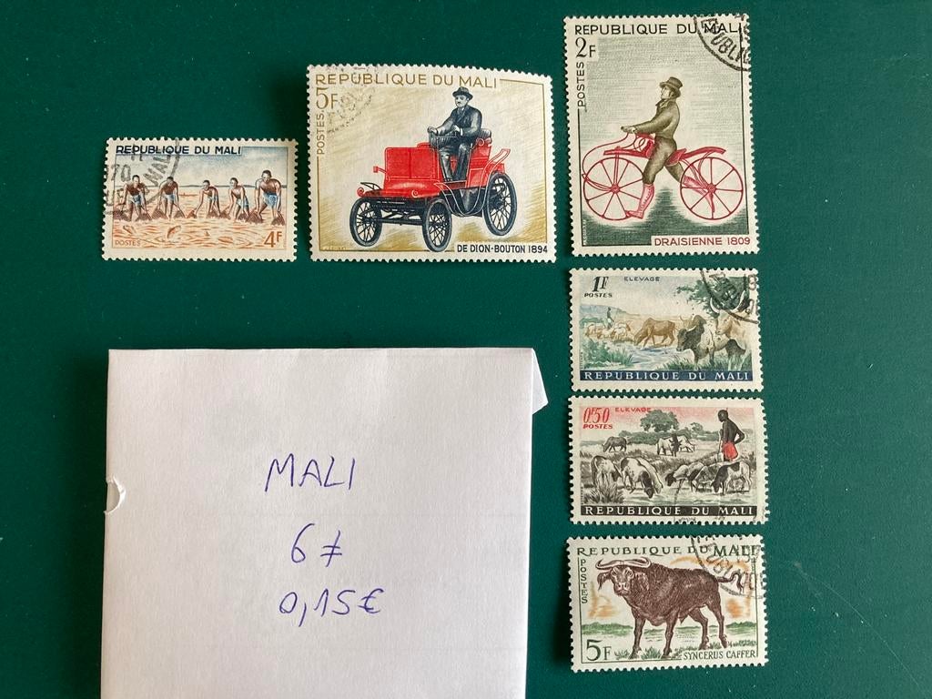 Lot de timbres du Mali, Enlèvement ou Envoi, Affranchi