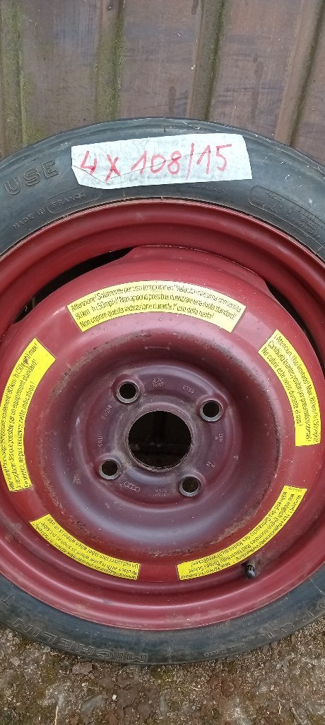 Roue de secours galette, Neuf, 15 pouces, Véhicule de tourisme, Autre