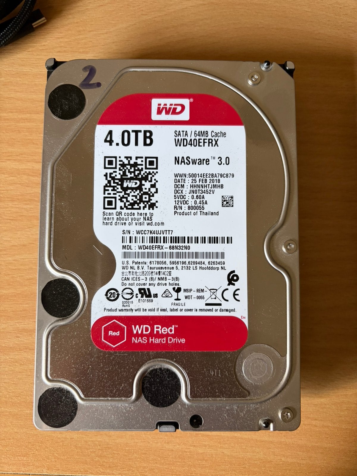 Disque dur NAS WD Red 4 To, Informatique & Logiciels, Disques durs, Enlèvement ou Envoi, Comme neuf, NAS